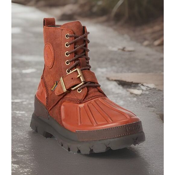 POLO Ralph Lauren Brown Oslo RRL Waterproof Boots Mens 13 Fast Ship NEW UNWORN - Picture 1 of 9